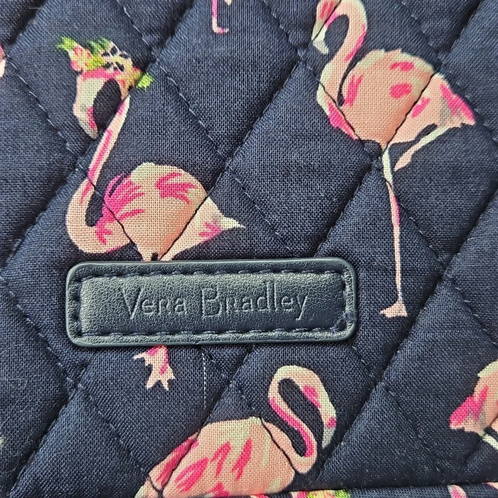 Vera Bradley Flamingo Fiesta Quilted Laptop Sleeve 14” Padded Tablet Case Navy